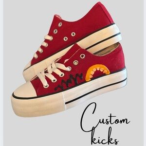 Custom painted size 5 women’s platform sneakers. Brand New